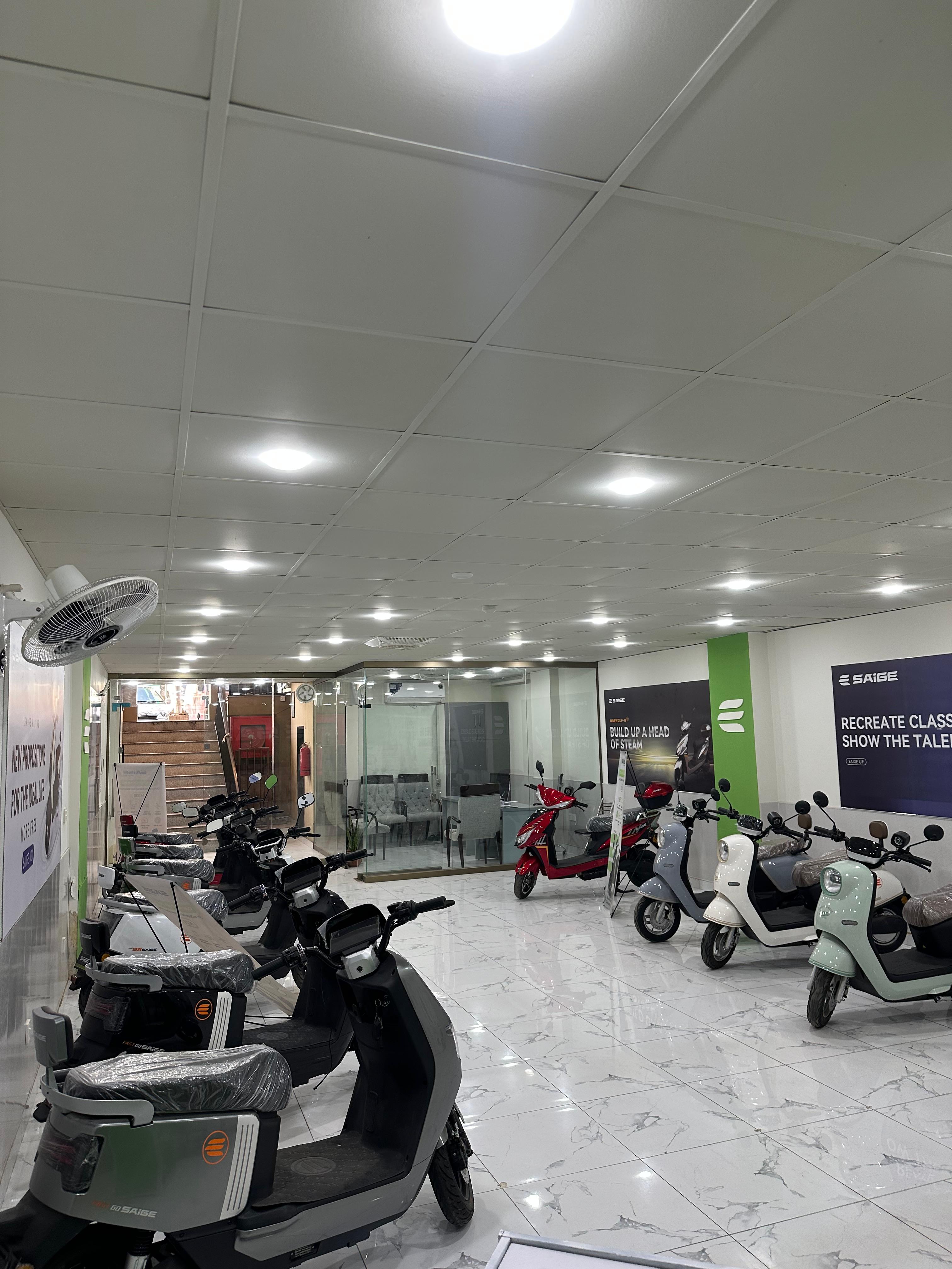 Electric bike display area at SAIGE showroom